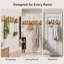 Porte-manteau mural en bois massif avec touches de piano – Crochets magnétiques rabattables avec double installation (avec ou sans perçage), cintre robuste pour entrée, chambre et salon (6/8/10 crochets, 4 couleurs)-140238705-140238709