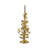 11.5x5x19" Iron Arched Pillar Candle Holder With Gold Floral Design-2040029724