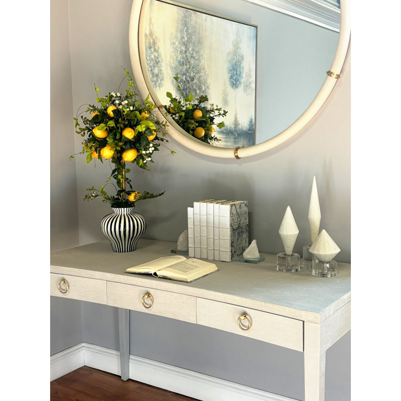 Lemon and Vine Topiary in Decorative Ceramic Vase