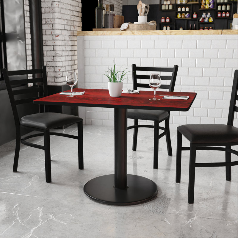 Contemporary Mahogany Laminate 42" Rectangular Dining Table