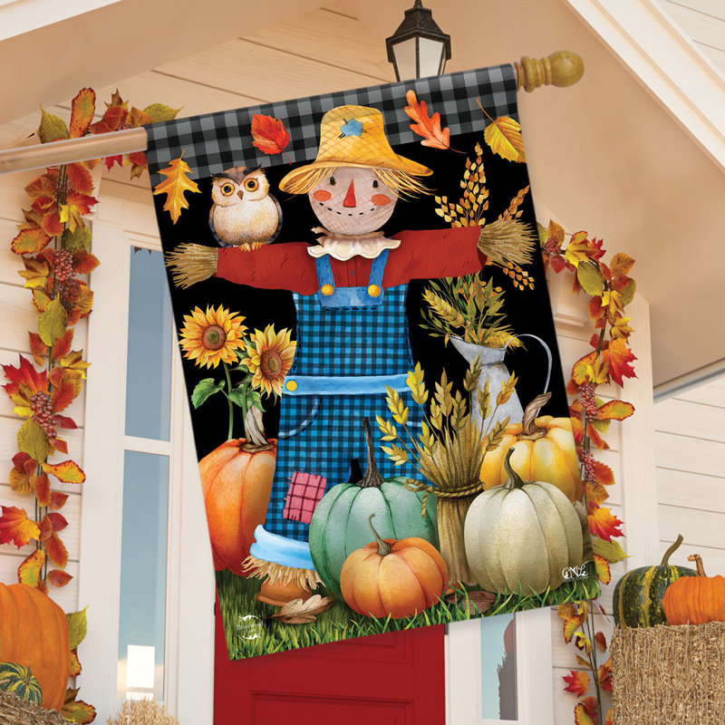 Friendly Scarecrow House Flag