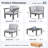 5 - Person Modular Patio Conversation Set with Cushions, 6-Piece Outdoor All-Weather Waterproof HIPS Sofa Seating Group, Gray-424651668