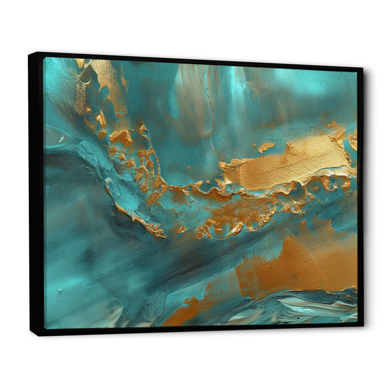 «Whirling Waves V», reproduction sur toile, H 12 po x l 20 po x P 1 po, Toile avec cadre flottant noir