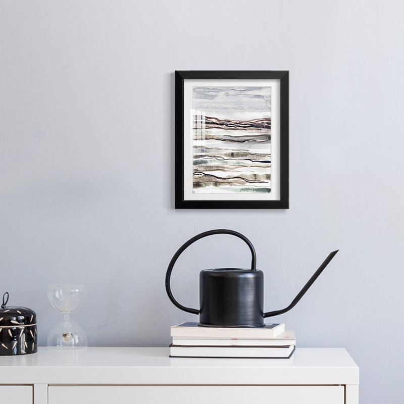 Muted Earth Layers I -Framed Print, 28.5" H x 20.5" W, Black