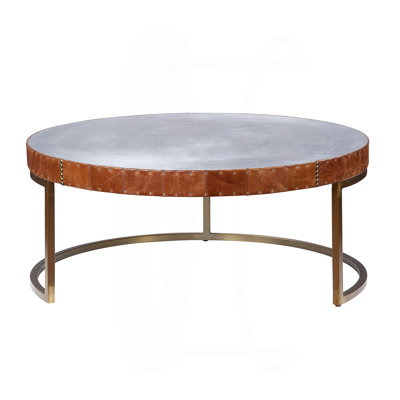 Table basse en aluminium et tambour cacao