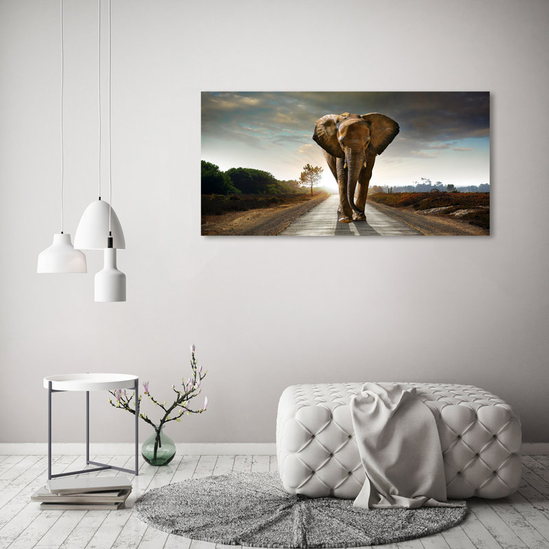 Strolling Elephant - Wrapped Canvas Print