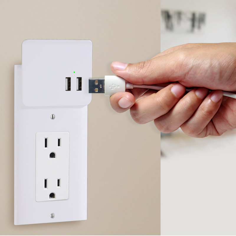 Plaque murale prise murale Snap-on USB