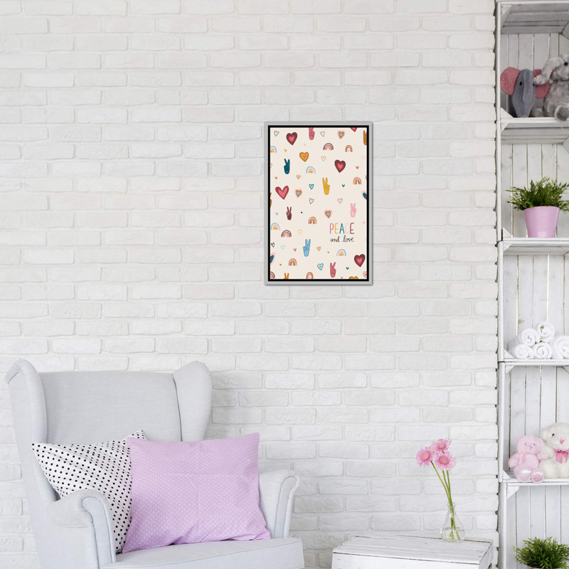 Art vi vibes, H 48 po x l 32 po x P 1,5 po, Toile avec cadre argenté