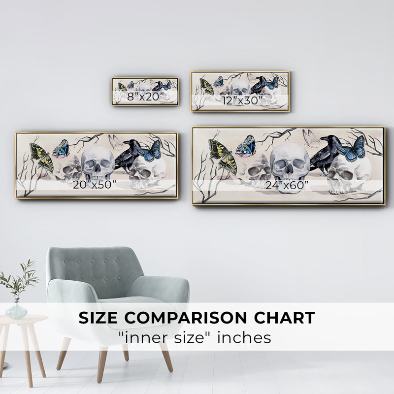 Nevermore Collection D- Framed Canvas, 20" H x 50" W