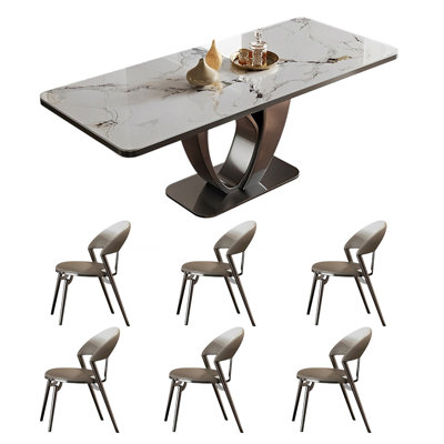 Ensemble de table et de chaises rectangulaires Home Rock