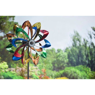Sunflower Patio Lawn Pinwheel Wind Spinner Small Garden Party Windmill Decor