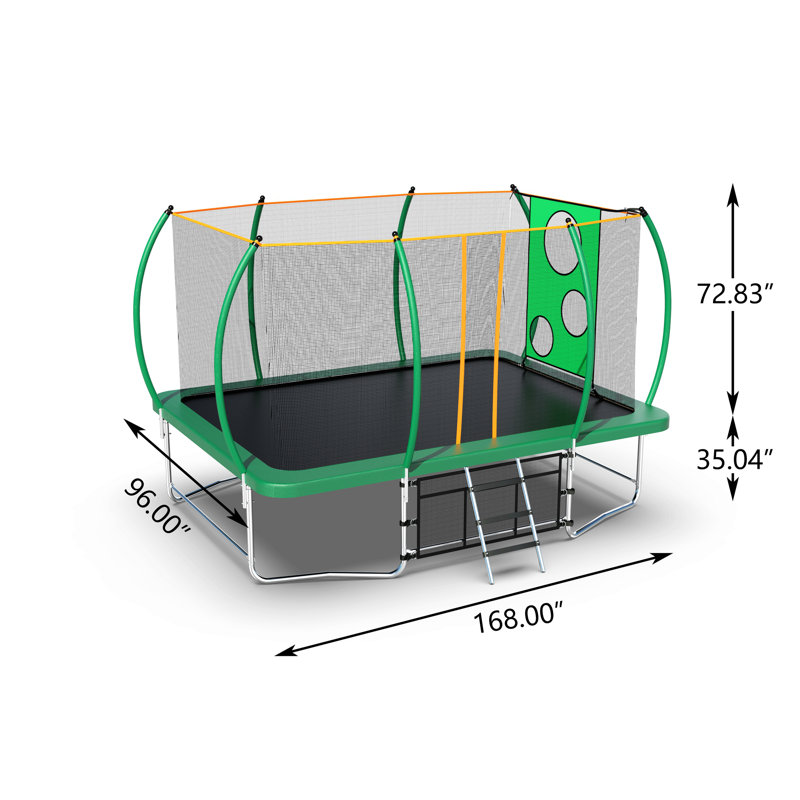Creationstry 9' x 9' Round Backyard Trampoline, Green