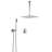 Shower Faucet Set 12" Square Rain Shower Head and Hand Set Brushed Nickel-117812881