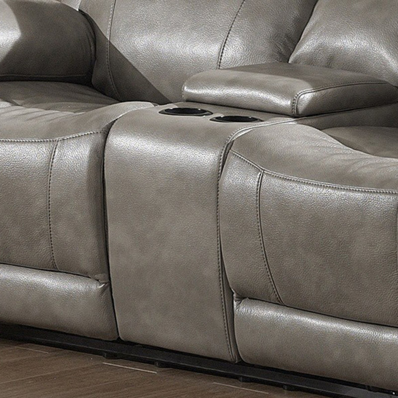 Kunkel 78'' Faux Leather Reclining Loveseat, Manual