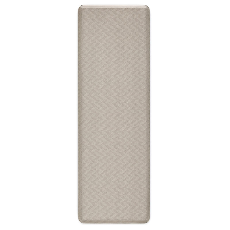  Cat Cora Harmony Chevron Comfort Kitchen Mat, Standing Mat, Tan, 17.5"x55", Tan, 17.5"x55"