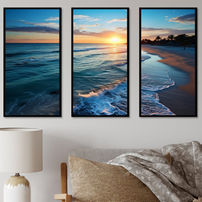 Tranquil Shores Sunset Beach Horizon I - art mural plage