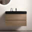 Meuble-lavabo flottant avec grand rangement et tiroirs silencieux