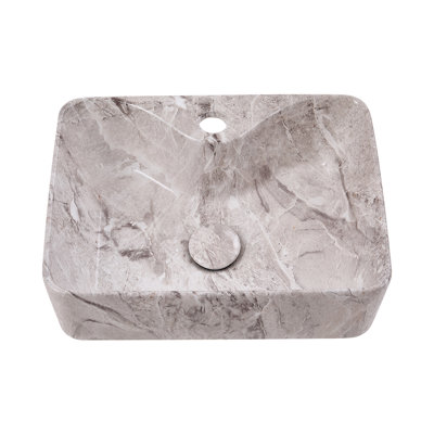 Ceramic Countertop Washbasin Vessel Sink with Waste Kit