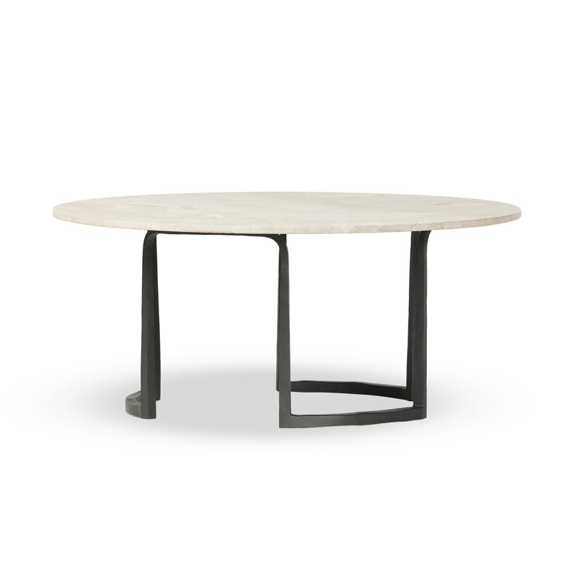 Axtell Coffee Table- Small-Lunar Marble, 17" H x 40" L x 40" W