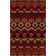 Tapis à motif géométrique en laine et viscose à motif de chevrons Ikat