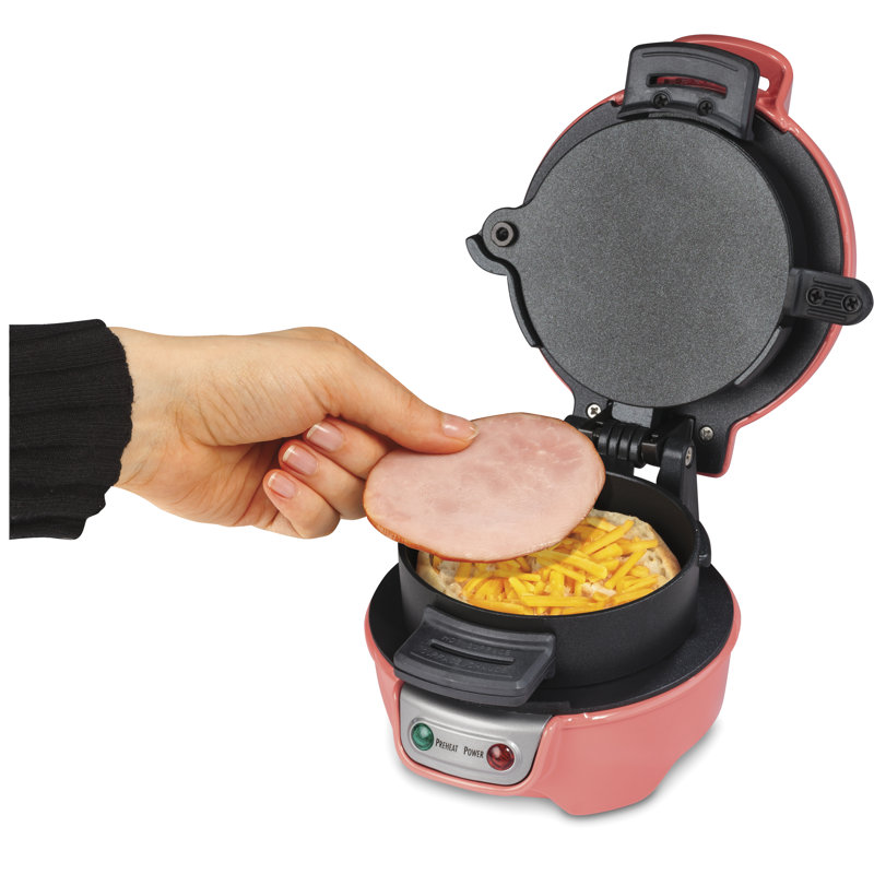 Hamilton Beach Breakfast Sandwich Maker with Egg Cooker Ring, Pink