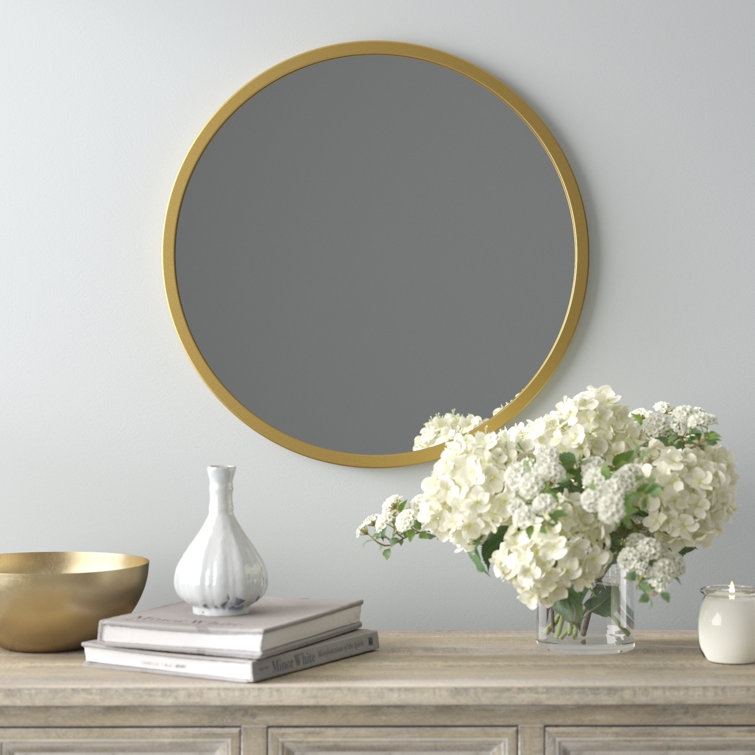 Minor Round Gold Metal Wall Mirror