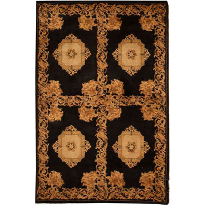 Hand-Knotted High-Quality Black Area Rug