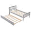 Lit simple avec lit gigogne, cadre de lit plateforme avec tête de lit et pied de lit, petit espace de vie dans la chambre à coucher, aucun sommier nécessaire, gris-1841320770