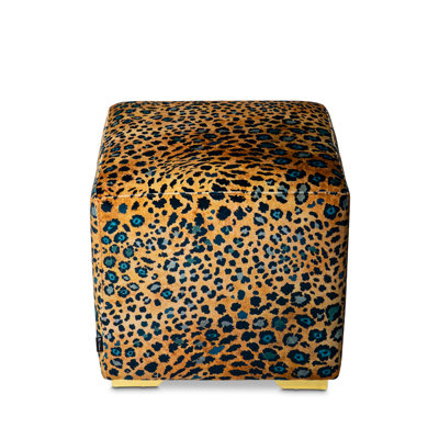 Cube Ottoman - Safari Spot - Velvet
