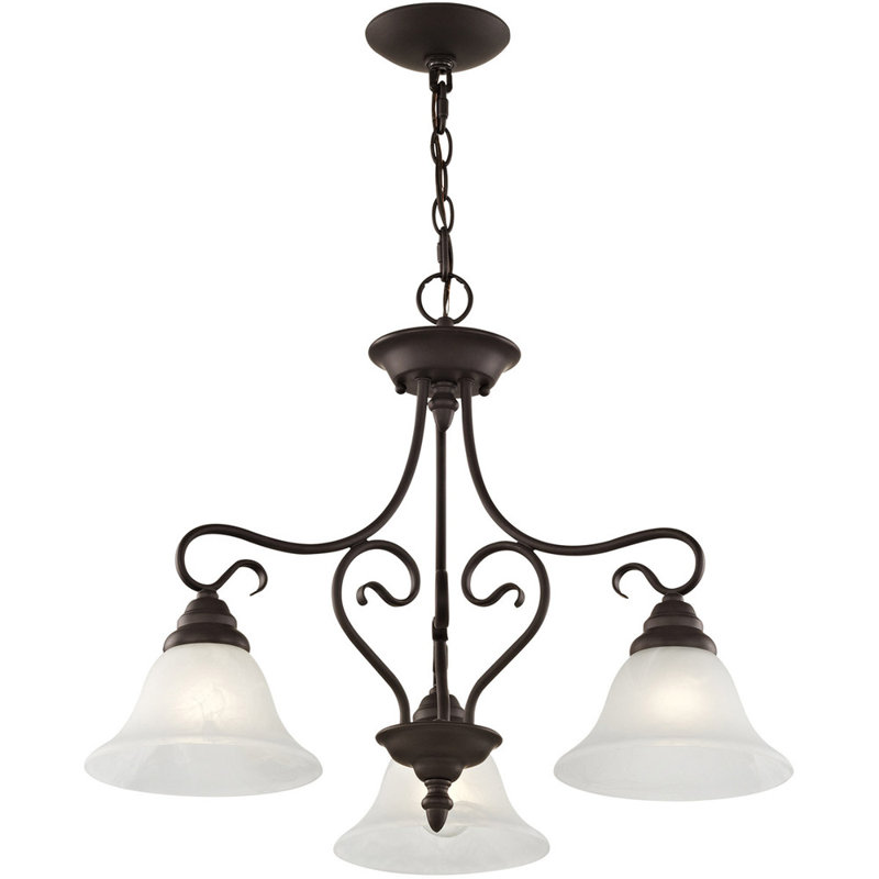 Lustre classique à 3 lumières avec abat-jour