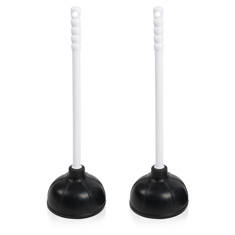 Paquet de 2 poussoirs de toilette Koomade, pompe de vidange à poignée ergonomique en plastique pour lavabo et toilette