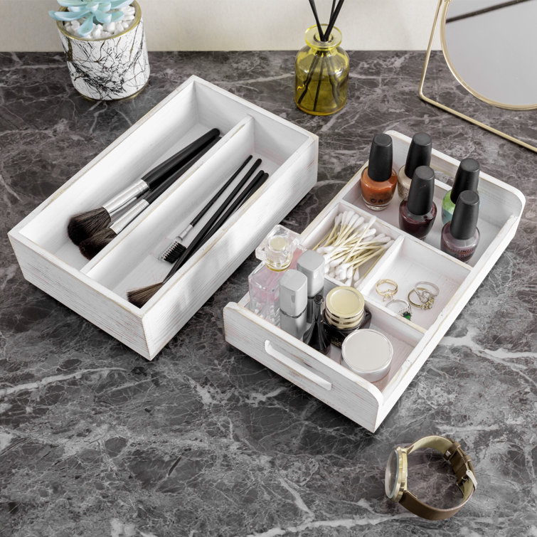 Wooden Makeup Organizer Latitude Run Finish: White