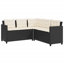 Canapé de patio en L en polyester noir Latitude Run® avec table et coussins