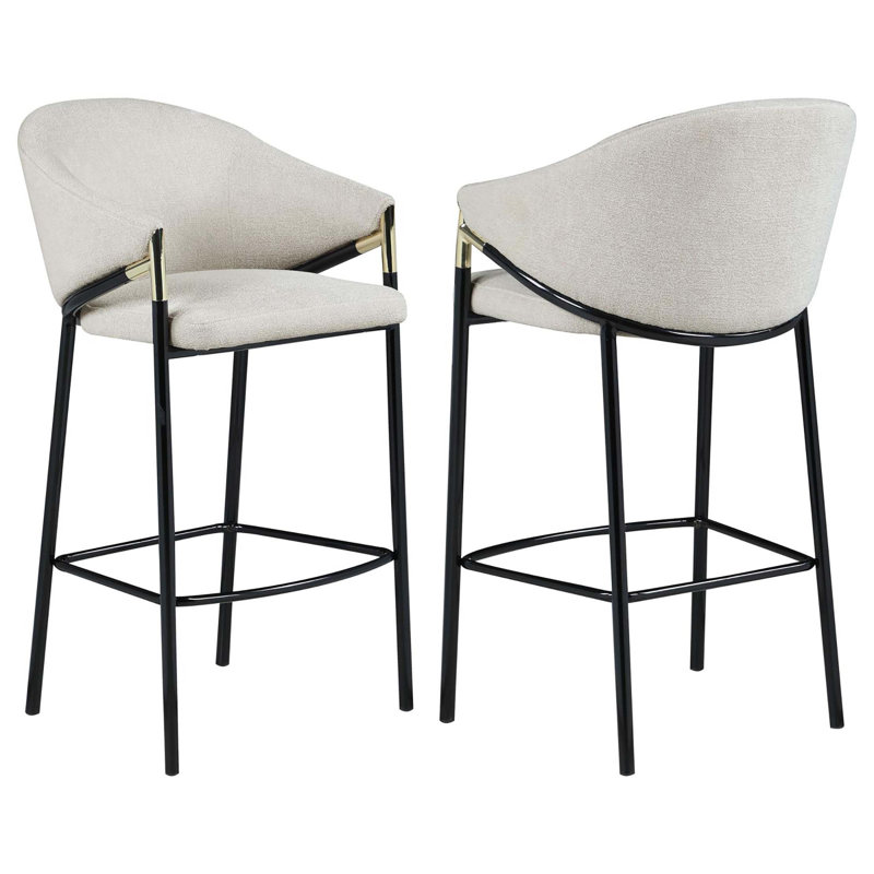Ensemble de 2 tabourets de bar à accoudoirs inclinés lustrés, Tabouret de bar (siège d'une hauteur de 29,75 po)