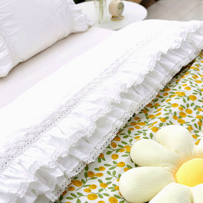 Luxury Lace Ruffled Queen Size Bed Sheet