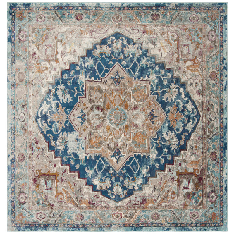 Bruckmann Performance Oriental Rug, Square 6'5"