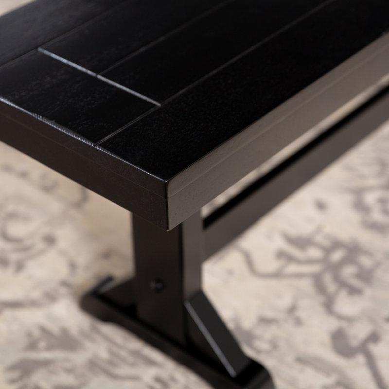 Amarapal Trestle Wood Dining Bench, Black