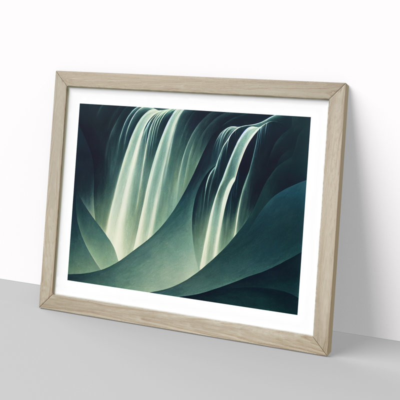 Shimmering Waterfall - Framed Print, 25cm H x 34cm W x 2cm D, Oak