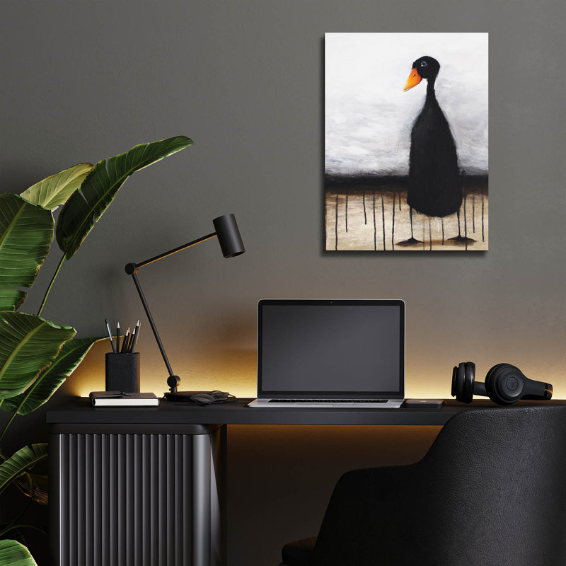 «The Black Duck» par Lucia Stewart, H 16 po x l 12 po x P 0,13 po
