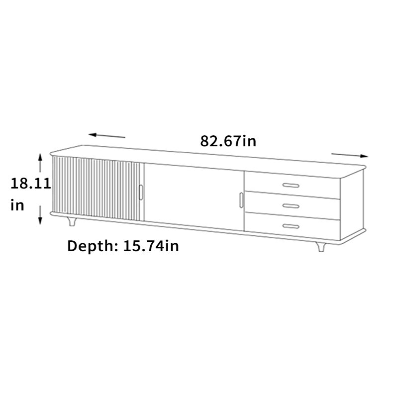 Porte roulante Creative Modern Minimalist, 82.67"