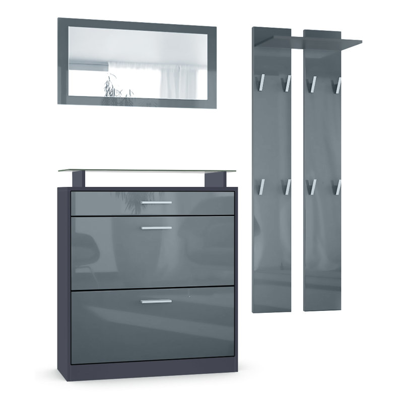 Mcclinton Hall Tree with Shoe Storage, Dark Grey