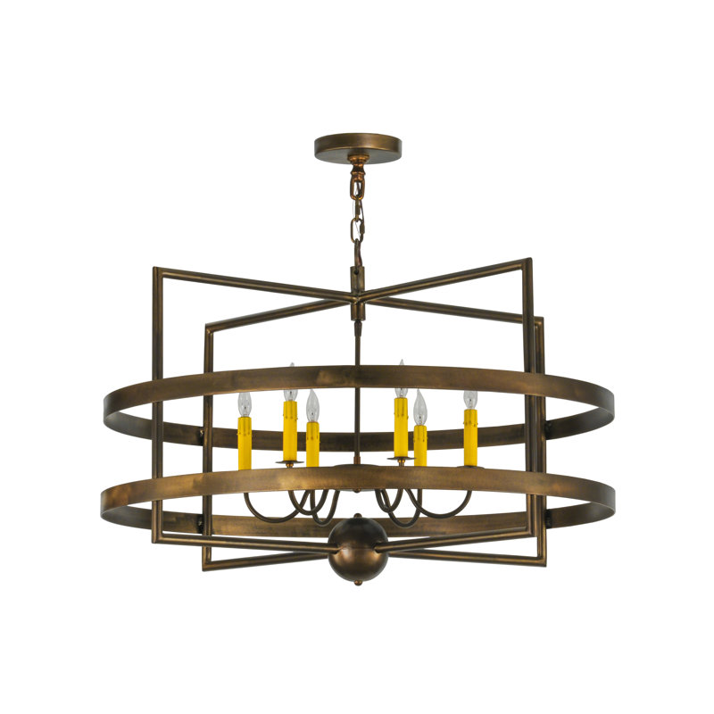 Lustre géométrique 6 lumières de style bougie Wolken
