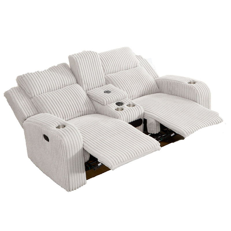 Canapé inclinable 2 places, Fausse fourrure grise
