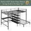 Lit superposé en métal, lit superposé double au-dessus d'un lit simple avec bureau intégré, tablettes et échelle de sécurité, pour dortoir, garçons, filles, adultes-88062401