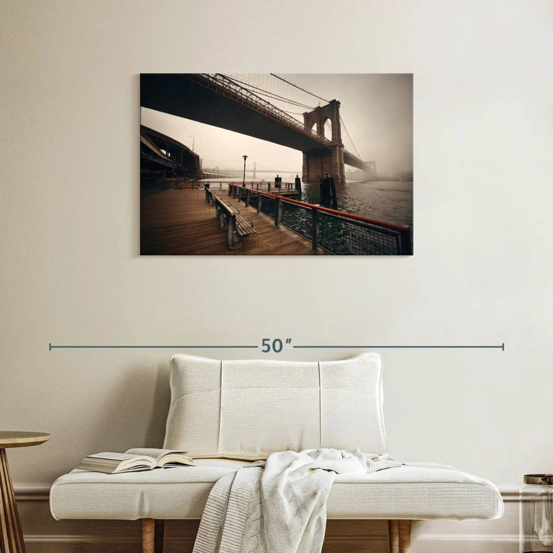 Lilie Foggy Brooklyn Bridge, H 24 po x l 36 po
