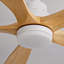 Ventilateur de plafond moderne de 52 pouces avec 3 lumières DEL à intensité variable, 5 pales en bois massif, télécommande, moteur à courant continu réversible