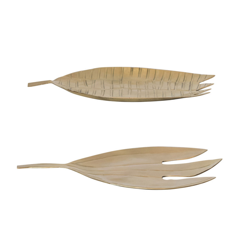 Leaf-Shaped Brass Trinket Dish (Each One Will Vary)
