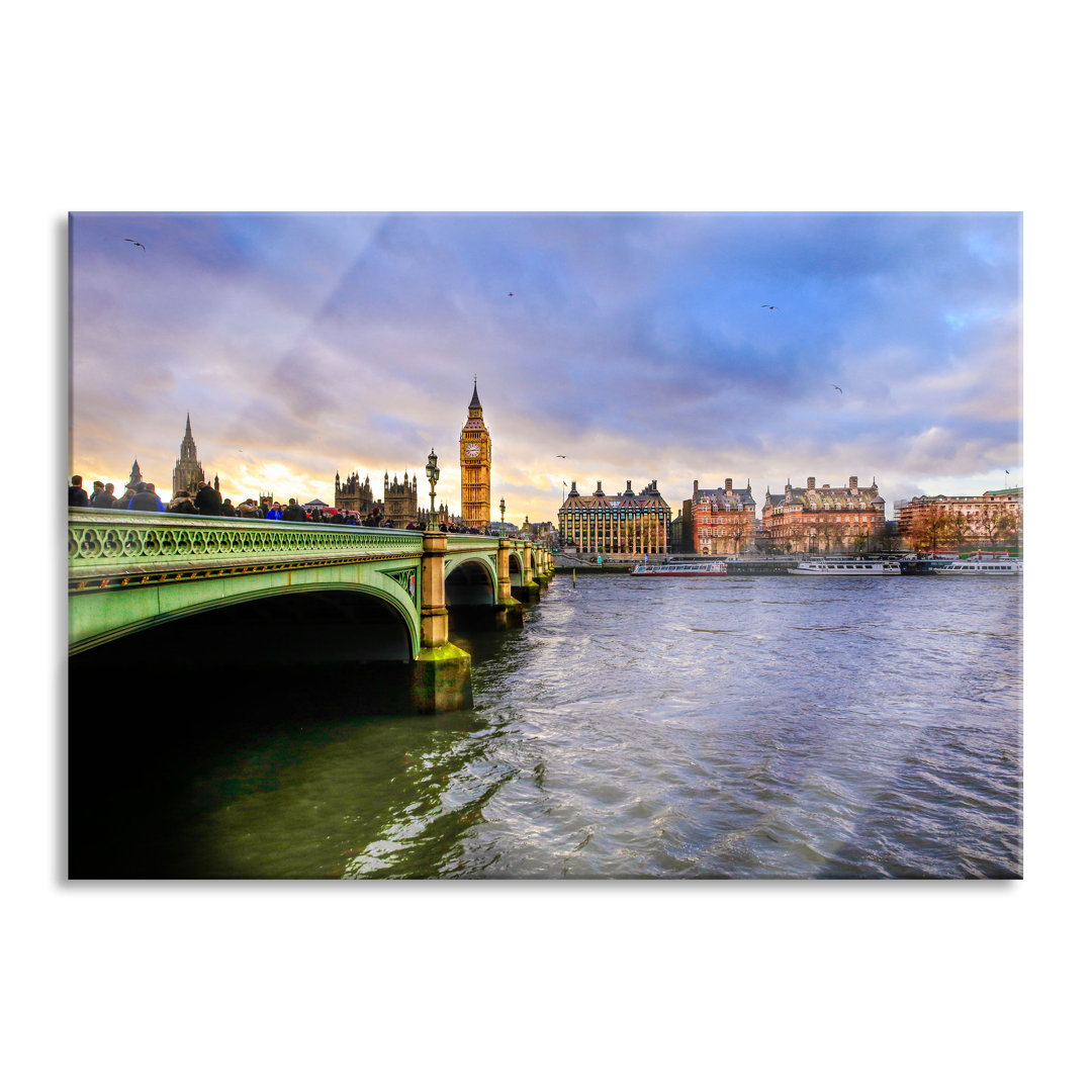 Ungerahmtes Foto auf Glas "Big Ben on the Thames"