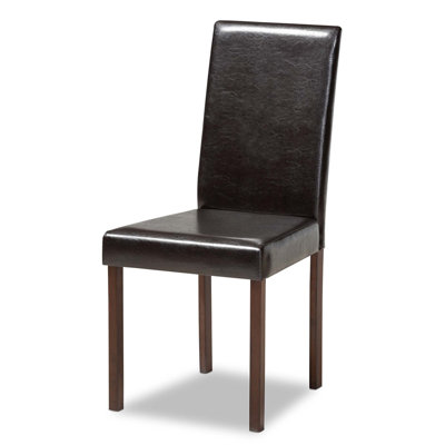 Aether Polyurethane Upholstered Side Chair In Dark Brown, 17"W x 17.75"D x 36.50"H