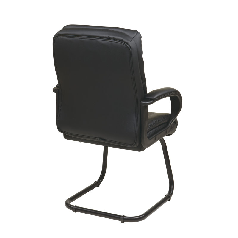 Chaise de salle d'attente empilable en cuir 26 po avec structure en métal